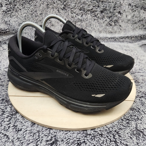 Brooks Shoes - Brooks Ghost 15 Women's Size 8 Triple Black Athletic Running Sneakers Shoes